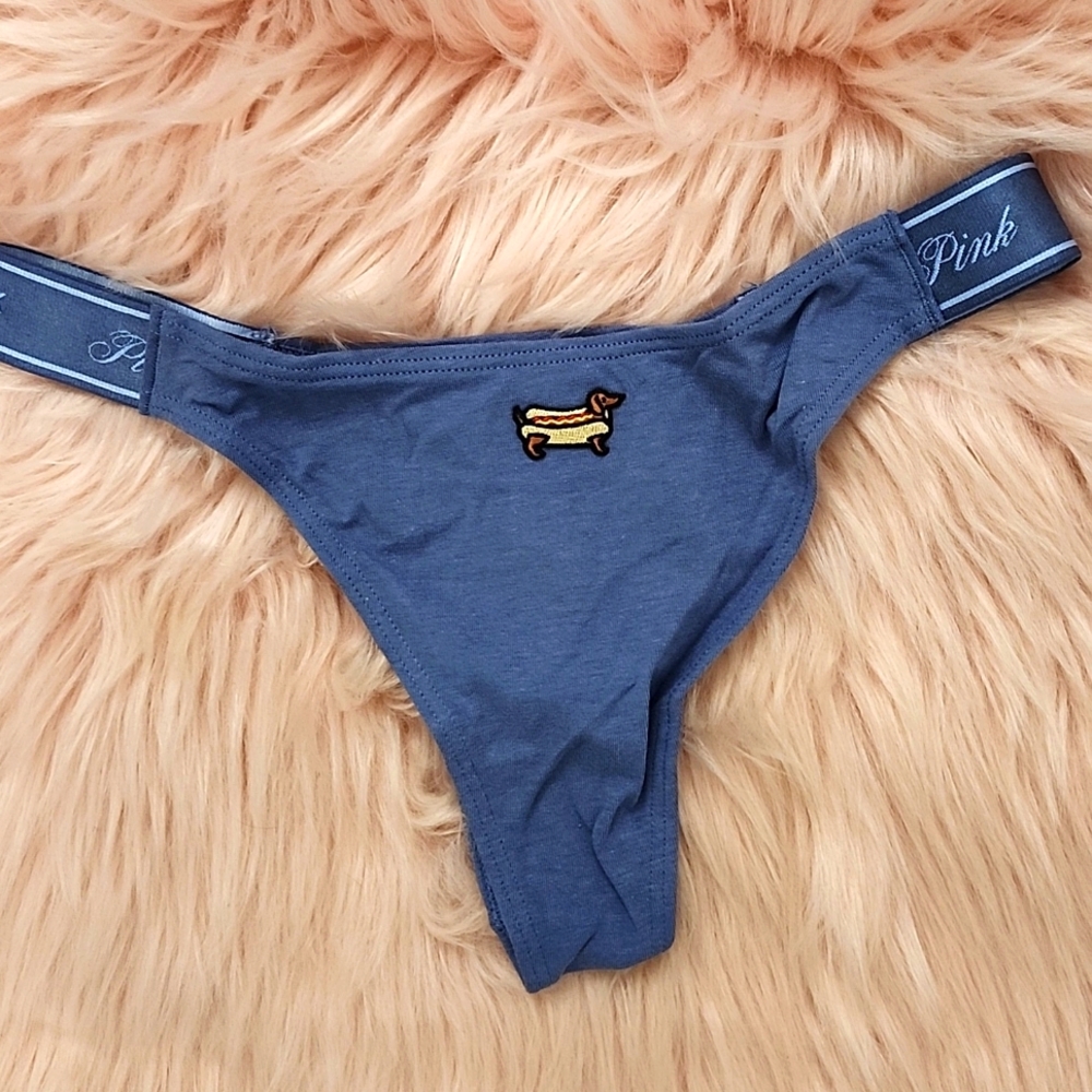 Brand New PINK VICTORIA'S SECRET "DOG" LOGO STRAPPY THONG-S